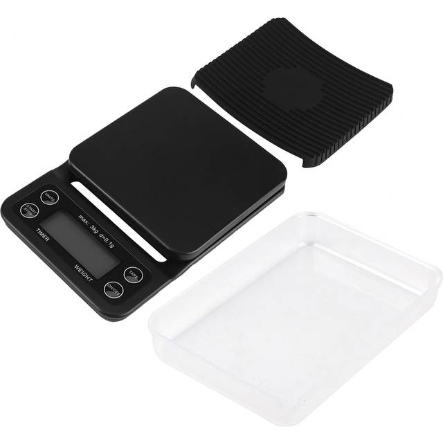 3KG/0.1g Digital Kitchen Food Scale Drip Coffee Weighing with Timer (Bluish Violet Backlight)