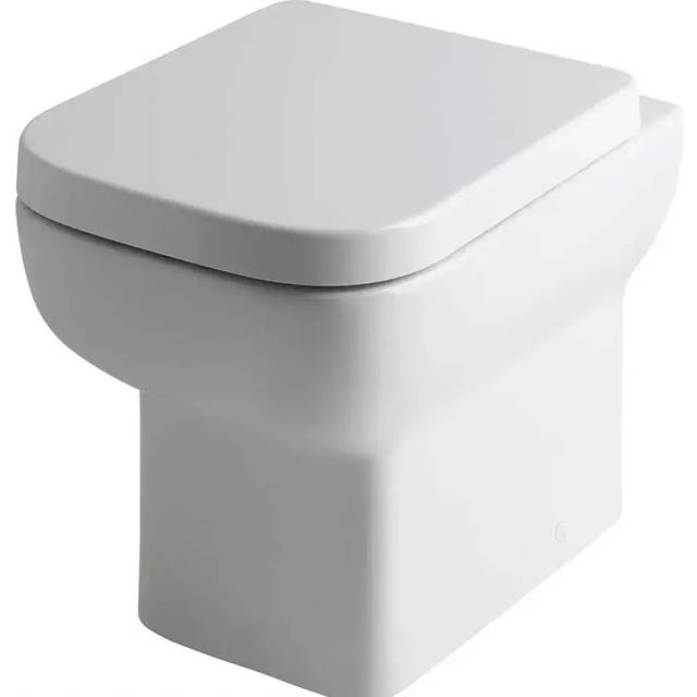 Bijou Back To Wall Rimless Toilet Pan and Soft close Seat with Fixings - White