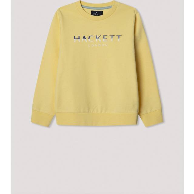 Hackett London Kids' Cotton Logo Sweatshirt, Soft Yellow