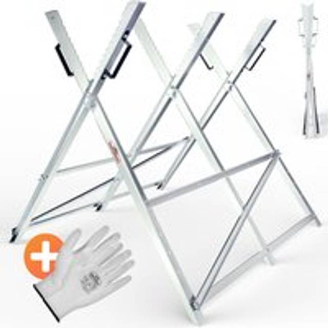 Heavy Duty Sawhorse Galvanised Metal 83x81x88cm 150kg