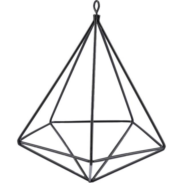 Freestanding Hanging Geometric Plant Stand Flower Hanger Moss Fern Plant Decor (Black) black