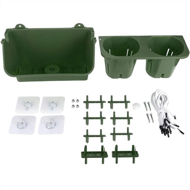 Wall Mount Flower Pot Balcony Greening Hanging Plant Container Planting Box Decor(Dark Green)