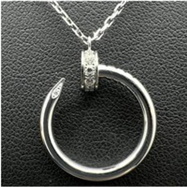 Womens Preloved C de Diamond Pendant Necklace Wo - Silver - Grey - One Size