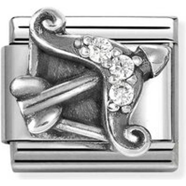 Nomination Classic Oxidised Silver and CZ Sagittarius Zodiac Charms