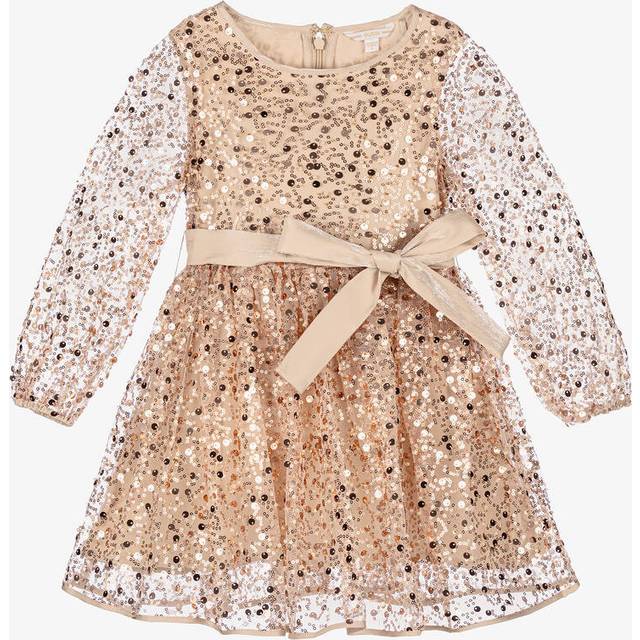 Guess Girls Gold Sequin & Pearl Tulle Dress - 10 year