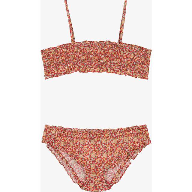 Bonpoint Girls Red Liberty Print Bikini - 6 year