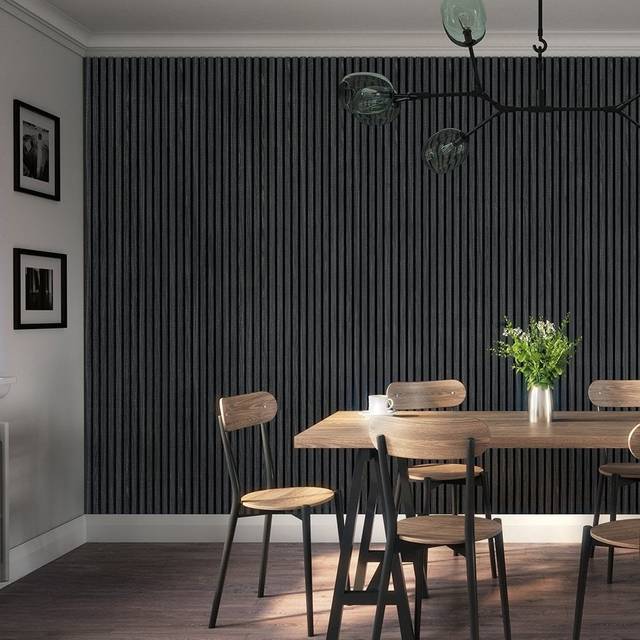 Deanta Immerse Acoustic Wall Panelling Dark Grey Ash