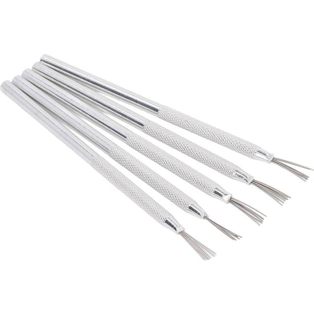 5 PCS Clay Needle Tools Silver White Aluminum Handle Clay Pottery Sculpting Texturing Modeling
