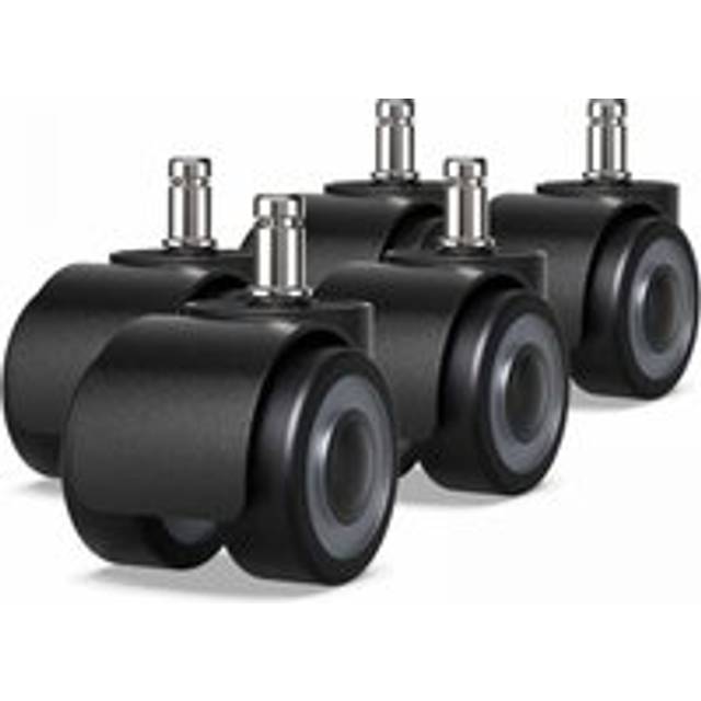 Office Chair Casters 5 Pack - 11 x 22mm - Double Wheel Design - No Scratching Floor - Diameter: 50mm