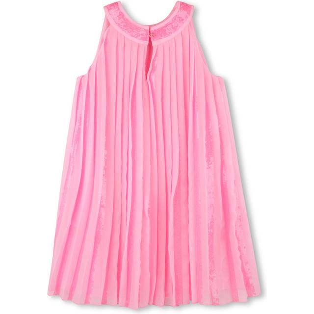 Billieblush för flickor. U21101 Rosa plisserad klänning (8años= 126cm), Casual, Polyester, Ärmlös / Hängselbyxor, barnmode (8años= 126cm)
