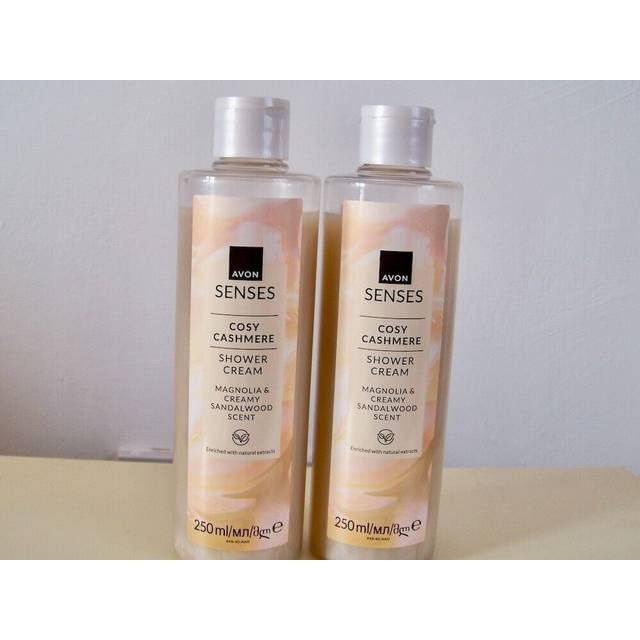 Avon senses cosy cashmere shower cream magnolia & sandalwood scent 250ml x 2 (82