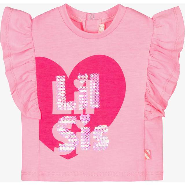 Billieblush Girls Pink Cotton Lil Sis Heart T-Shirt - 18 month