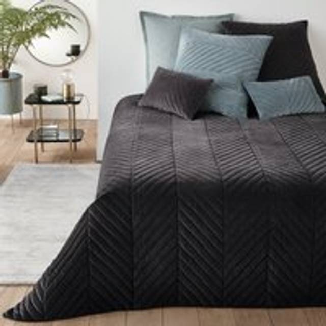 Milano Quilted 100% Cotton Bedspread - Charcoal - 140X200CM