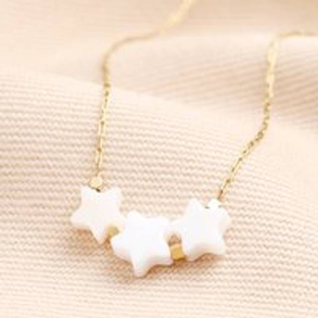 Shooting Stars Pendant Necklace in Gold - gold/white/cream - one size