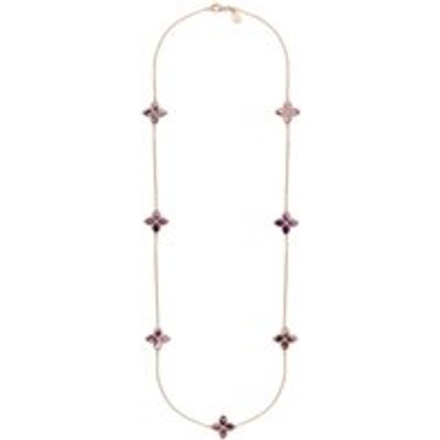 9ct Rose Gold Blue John eden Long Marquise Flower Necklace