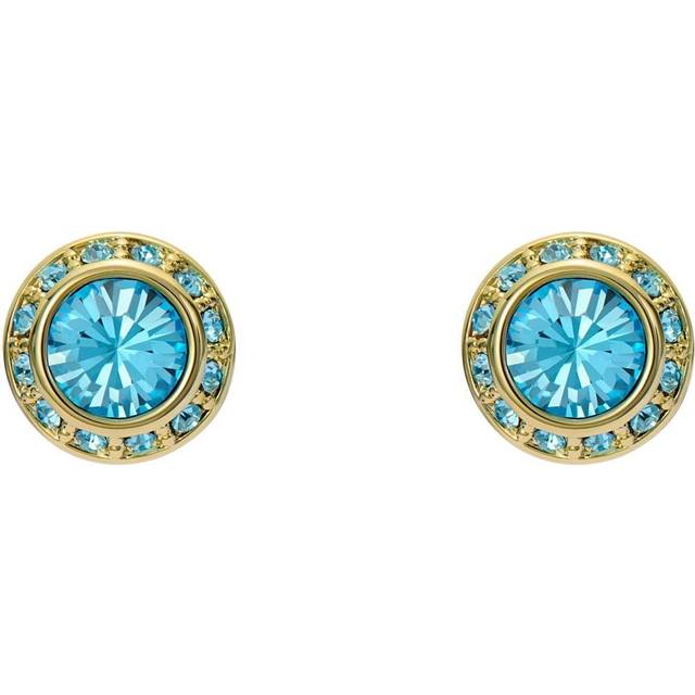 Ted Baker Gold Soletia Solitaire Sparkle Halo Aqua Studs - Gold