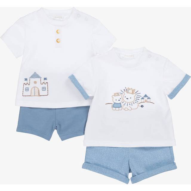 Mayoral Newborn Baby Boys Blue Cotton Shorts Set (2 Pack) - 2-4 month