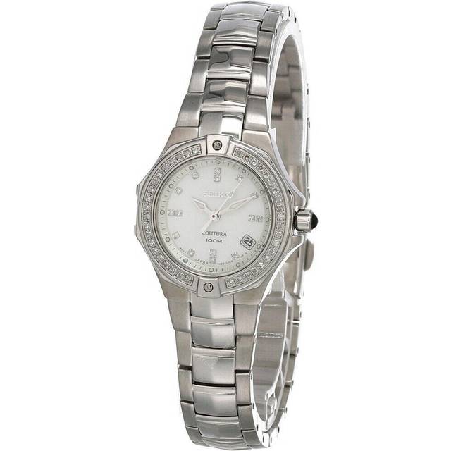 Seiko Mother of Pearl Dial 25MM S-Steel Bracelet Women's Watch SXDA37 - 25 mm