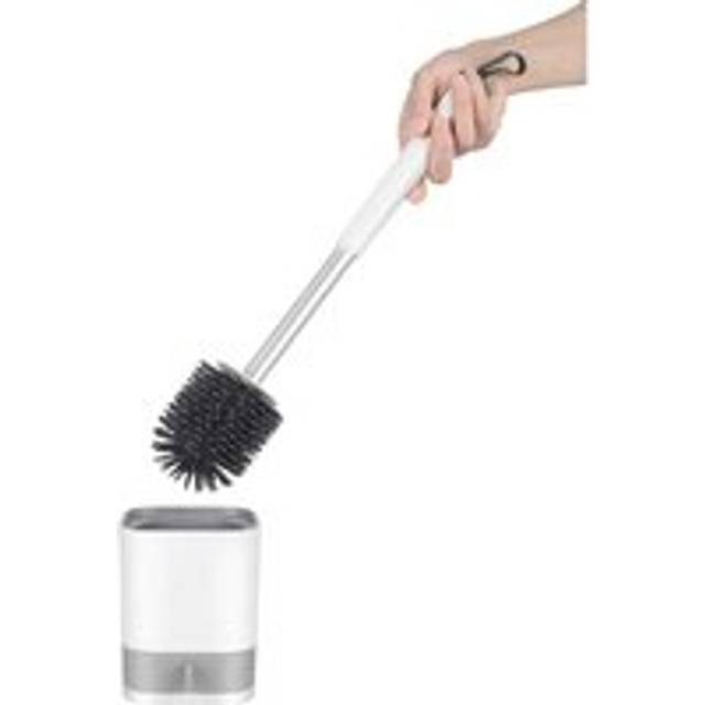 Toilet Brush, Silicone Toilet Brushes and Holders, Toilet Cleaning Brush with Quick Drying Holder and Non-Slip Stainless Steel Handle for Bathroom,