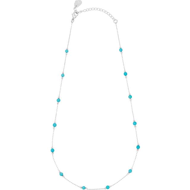 Estella Bartlett Blue Howlite Stainless Steel Paper Link Necklace