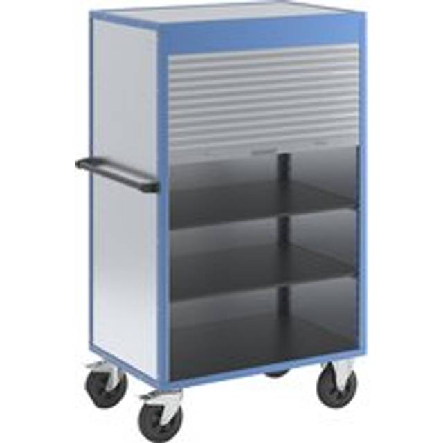 eurokraft pro roller shutter made of aluminium, roller shutter made of aluminium, without shelves - aluminium silver