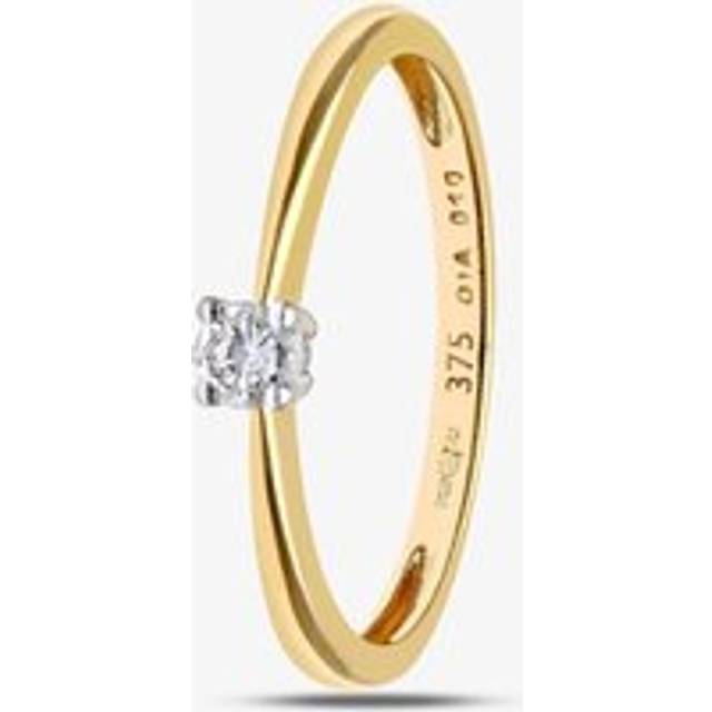 9ct Yellow Gold 0.10ct Solitaire Diamond Ring PR04304Y9DD K