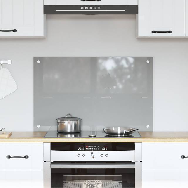Kitchen Backsplash Light Grey 80x50x0.6 cm Tempered Glass vidaXL