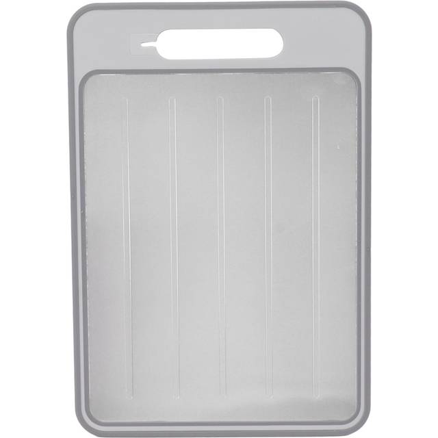 Double Sided Cutting Board Rapid Thawing and Grinding Plate with Knife Sharpener for Kitchen Grey grey