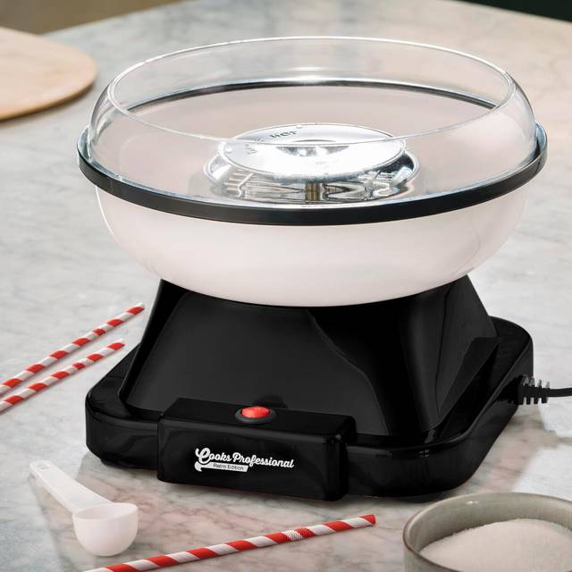 Retro Inspired Candy Floss Maker Machine One Button Operation - Black - One Size