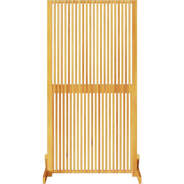 Privacy Screen Brown Solid Acacia Wood With An Oiled Finish, Steel (150cm H x 79.5cm W x 50cm D)