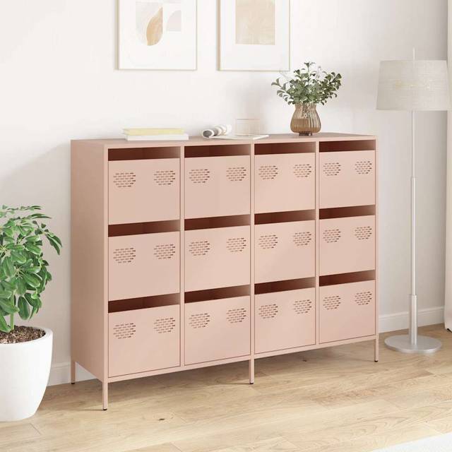 Sideboard 135X39x103.5 Cm Cold-Rolled Steel - Pink (103.5cm H X 135cm W X 39cm D)