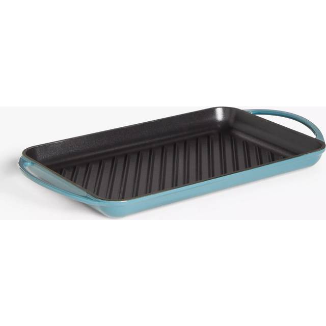 John Lewis Cast Iron Rectangular Grill Pan, 33cm