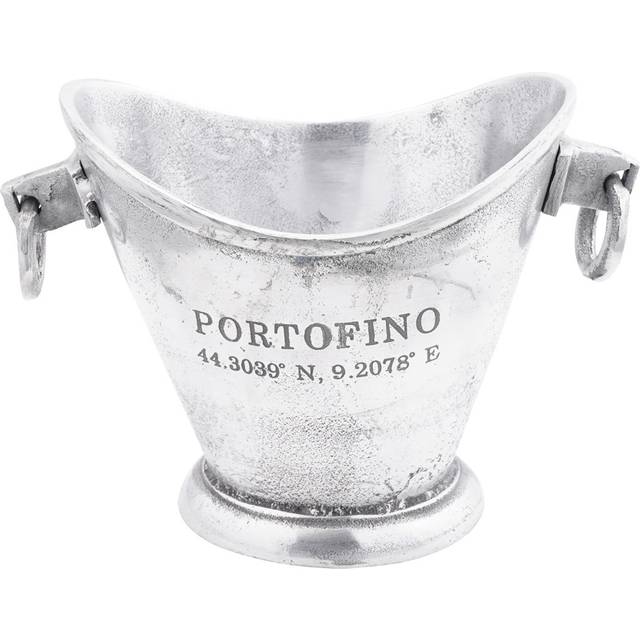 Ice Bucket Silver Aluminium 29 X 16 X 19 Cm Stylish Look (19cm H X 29cm W X 16cm D)