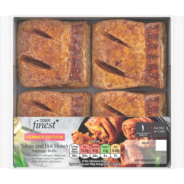 Tesco Finest Nduja And Hot Honey Sausage Rolls 188G