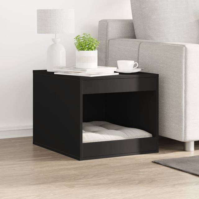 Engineered Wood Litter Box Enclosure - Black (42cm H X 47cm W X 59cm D)