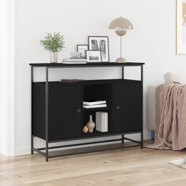Borough Wharf Sideboard Black Oak Engineered Wood, Metal Medium Black Oak 80cm H X 100cm W X 35cm D