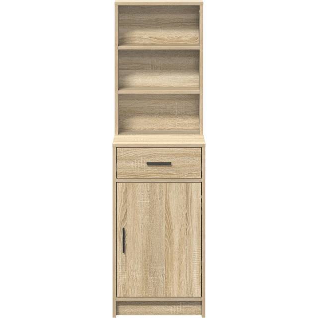 Latitude Run Black Oak Engineered Wood Medium Sideboard Rectangular Modern Sonoma Oak 135cm H X 40cm W X 41cm D