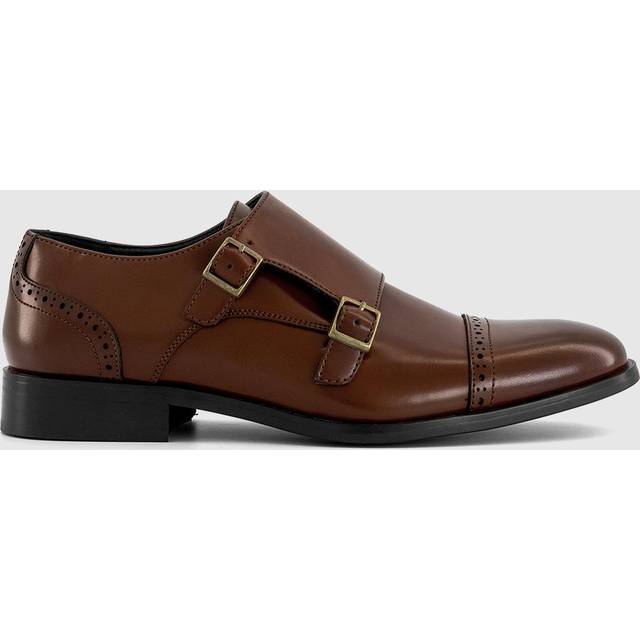 OFFICE Mens Markham Toe Cap Monk Shoes Chocolate Brown, 12