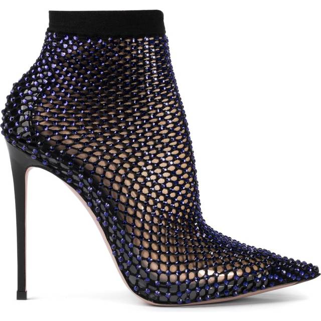 Le Silla - Gilda 120mm mesh ankle boots - women - Plexiglass/Nylon/Calf Leather/Nappa Leather - 36.5 - Blue