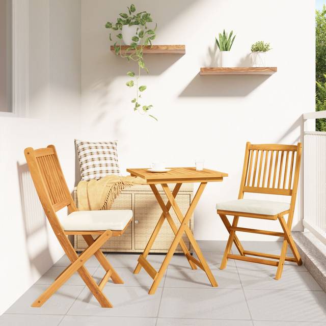 Square 3 - Piece 2 - Person 55Cm L Outdoor Table Set - White (1)