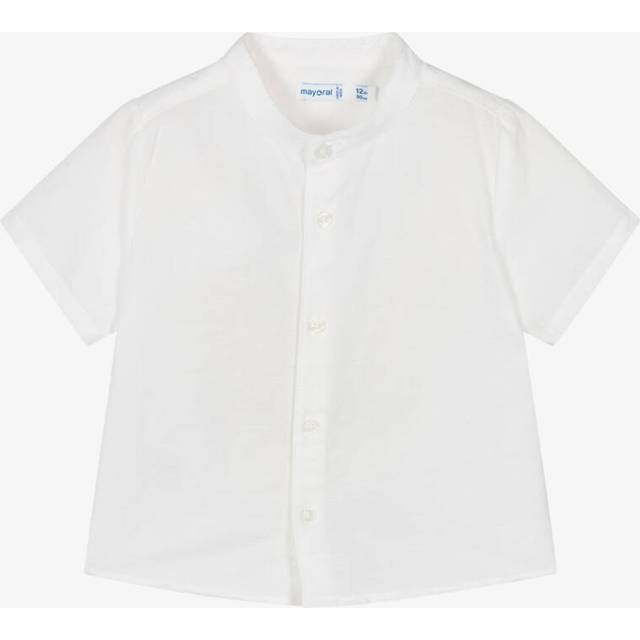 Mayoral Boys White Cotton & Linen Shirt - 4 year