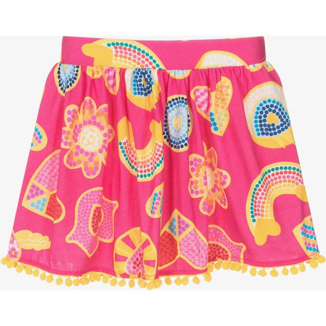 Agatha Ruiz De La Prada Girls Pink Patterned Cotton Skirt - 12 year
