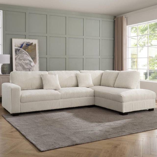 Tristan Corner Sofa - Cream Teddy (Right Hand Facing)