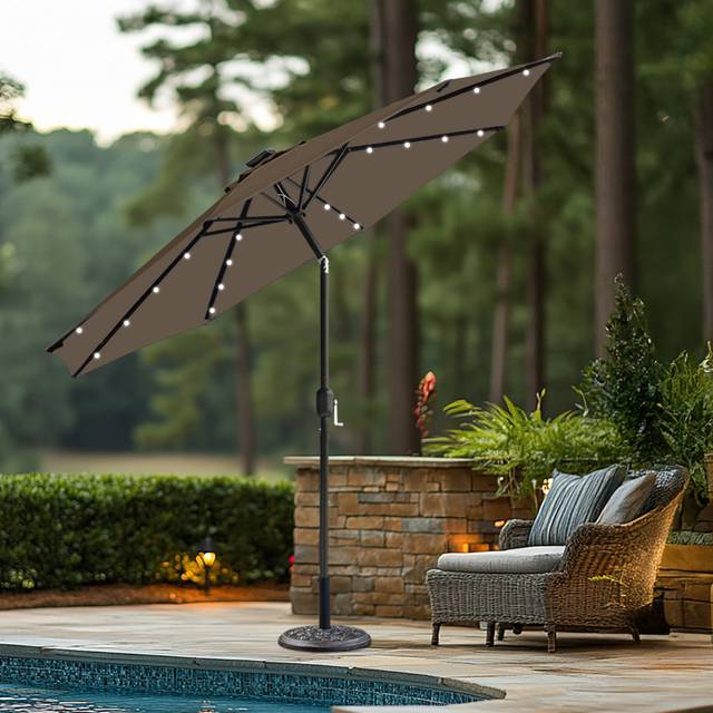 270cm Market Parasol - Brown (270cm W X 270cm D)