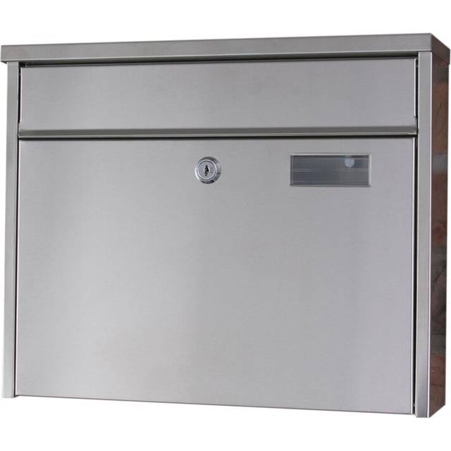 Large 38cm x 38cm Steel Wall Mounted Letter Box - Silver (Medium)