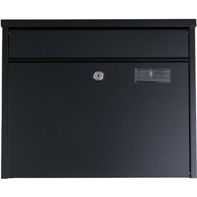 Large 38cm x 38cm Steel Wall Mounted Letter Box - Black (Medium)