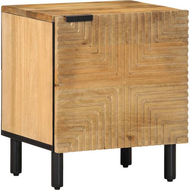 Bedside Cabinet Brown 40X33x46 Cm Solid Wood Mango (46cm H X 40cm W X 33cm D)