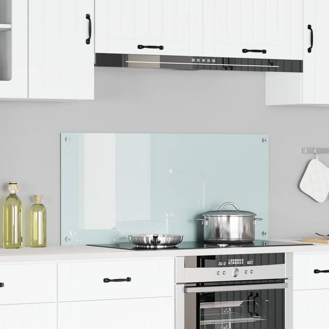 Vidaxl - Kitchen Backsplash White 110x50x0.6 cm Tempered Glass