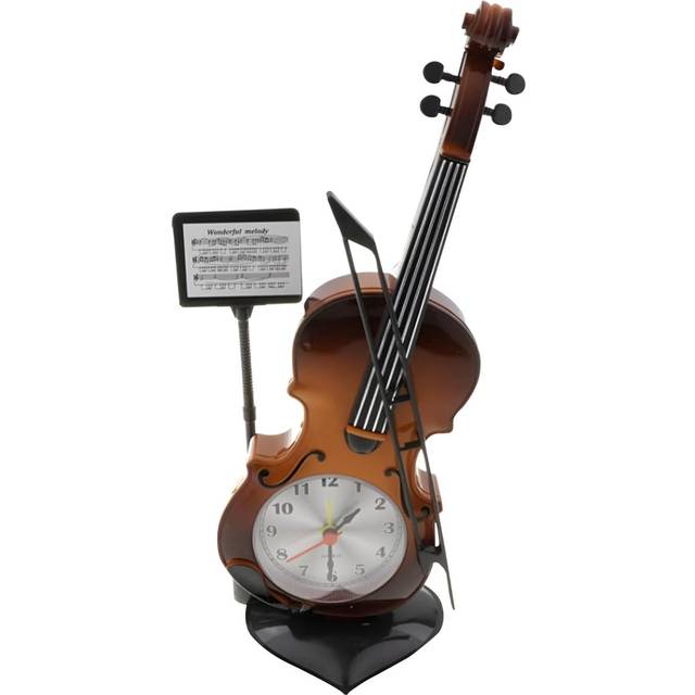 Analog Quartz Alarm Tabletop Clock Brown (27.5cm H X 14cm W X 5cm D)