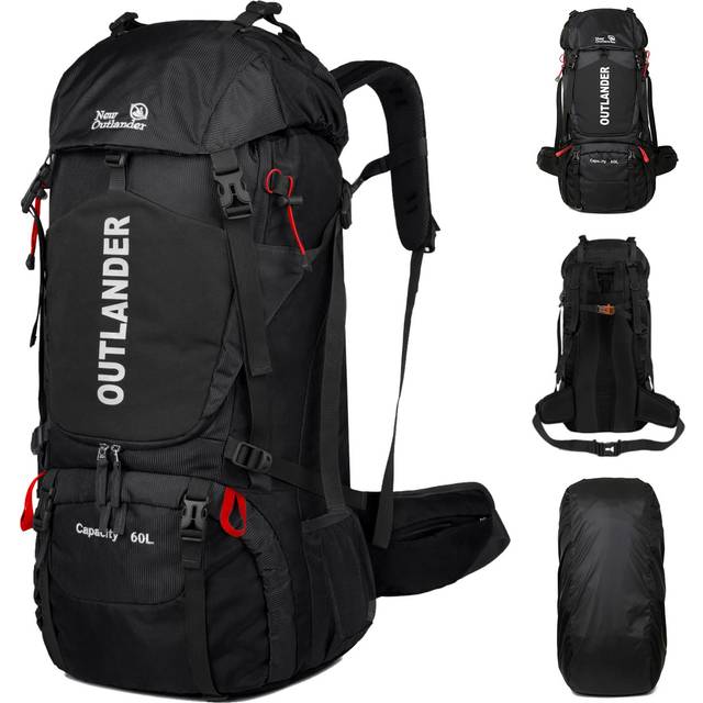Hiking Backpack 60L Waterproof Camping Backpack Light Travel Backpack for Men / Women Backpack with black
